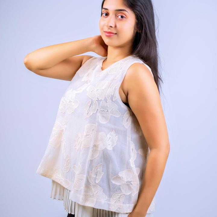 Cleomara Ivory Top