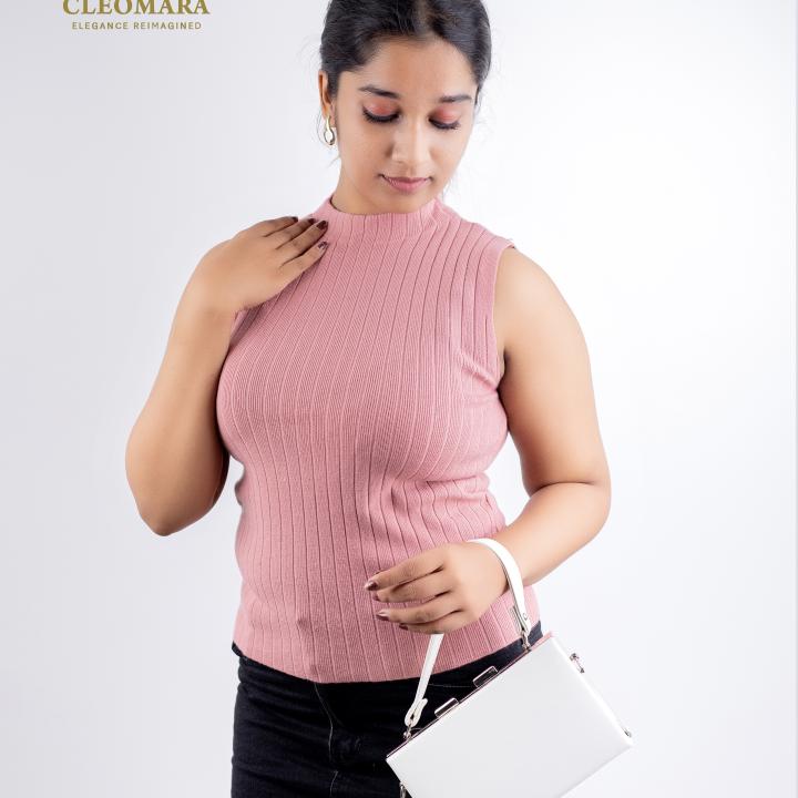 Cleomara High-Neck Casual Top
